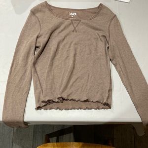 Beige Medium Long Sleeve Sweater